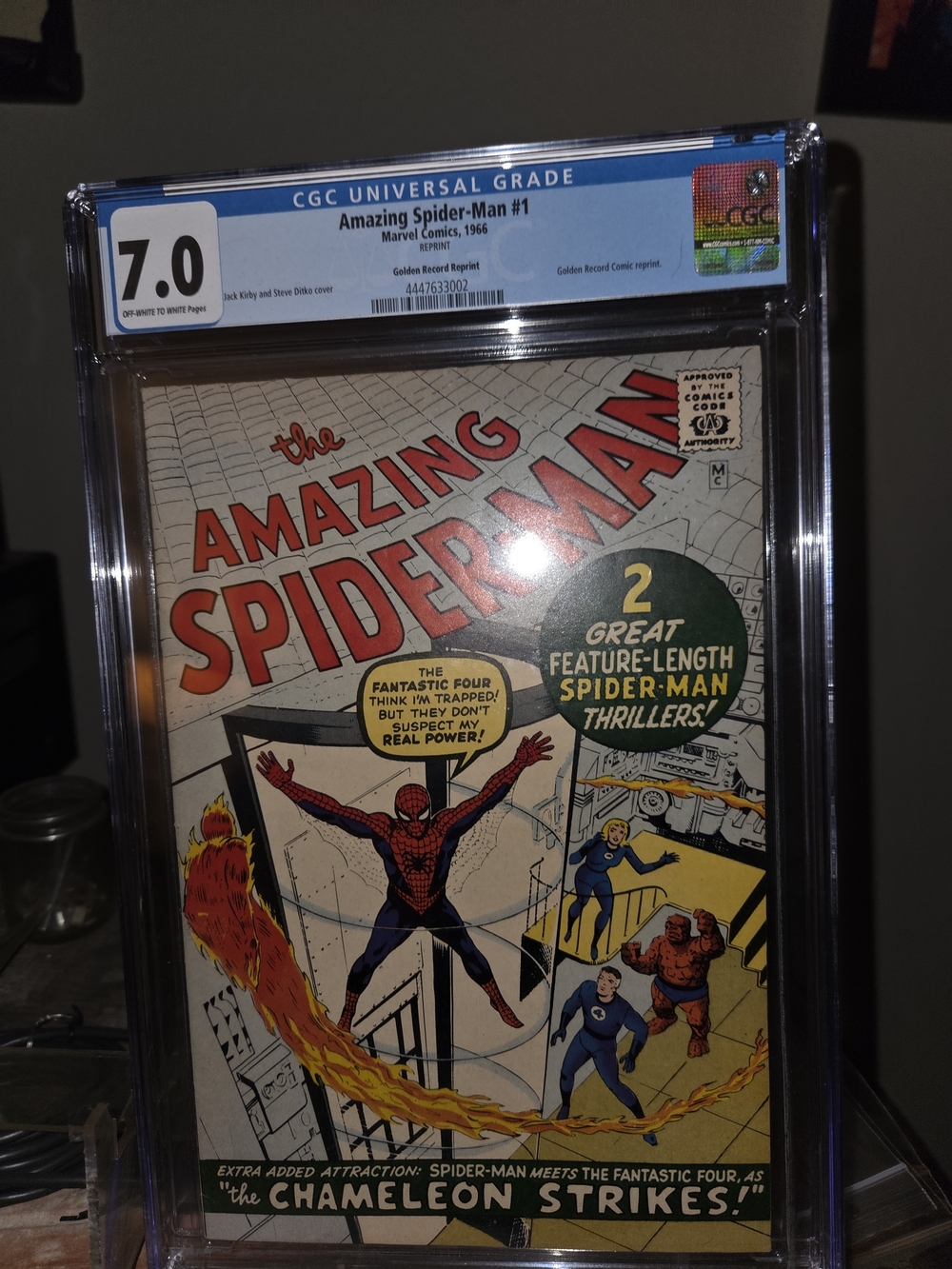 The Amazing Spider-Man #1 - Classic Comic Cover (Red, Blue,(Golden Reprint) 1966